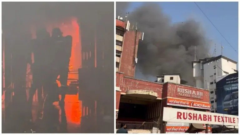 સુરતમાં શિવશક્તિ ટેક્સટાઇલ માર્કેટમાં ભીષણ આગ, વેપારીઓને થયું કરોડો રૂપિયાનું નુકસાન