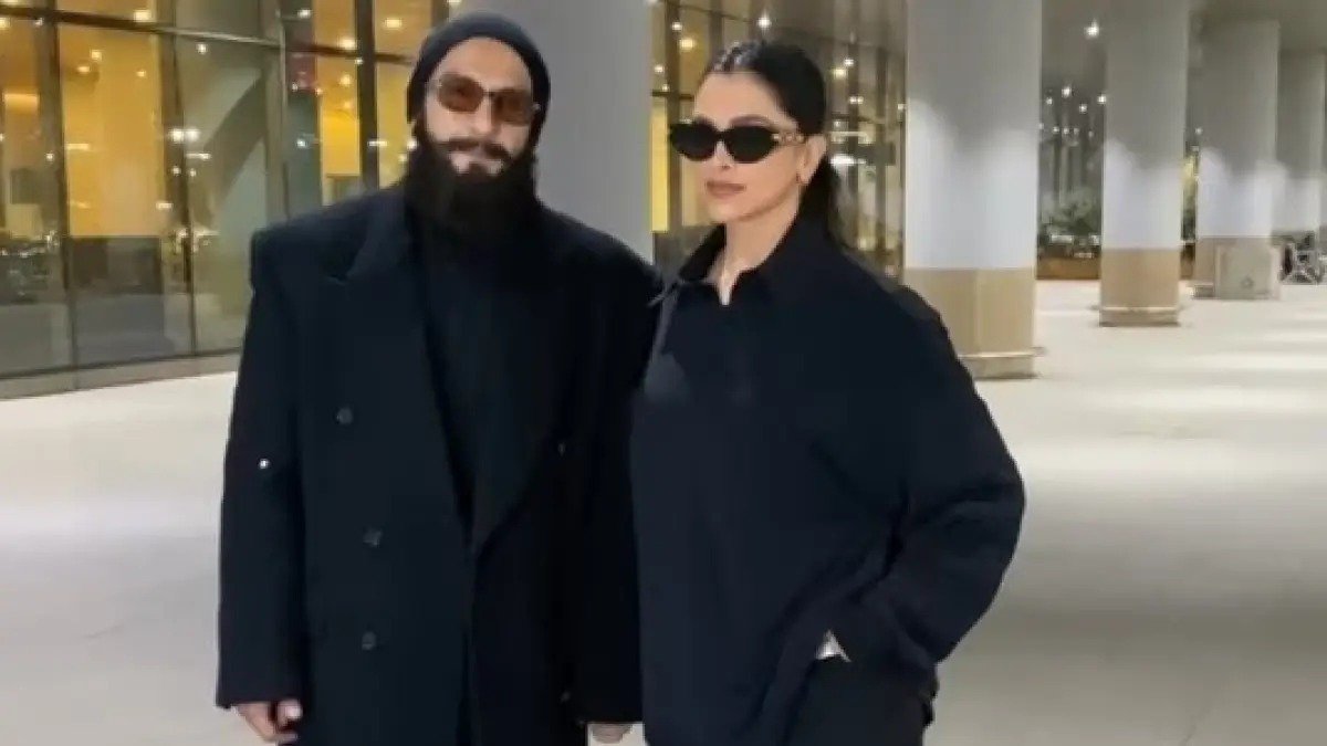 દીપિકા અને રણવીર ઓલ બ્લેક લુક: લાંબા સમય પછી સાથે જોવા મળ્યા દીપિકા-રણવીર, જુઓ એરપોર્ટ લુક