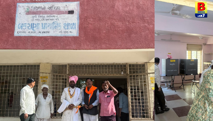 લગ્ન પહેલાં લોકશાહીનું કર્તવ્ય: નવપરિણીત યુવાને મતદાનથી આપી અનોખી મિસાલ