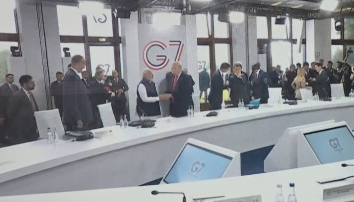 G7 સમિટમાં PM મોદી અને ડોનાલ્ડ ટ્રમ્પની મુલાકાત: 16 મહિના બાદ ફરી મળ્યા બંને નેતાઓ