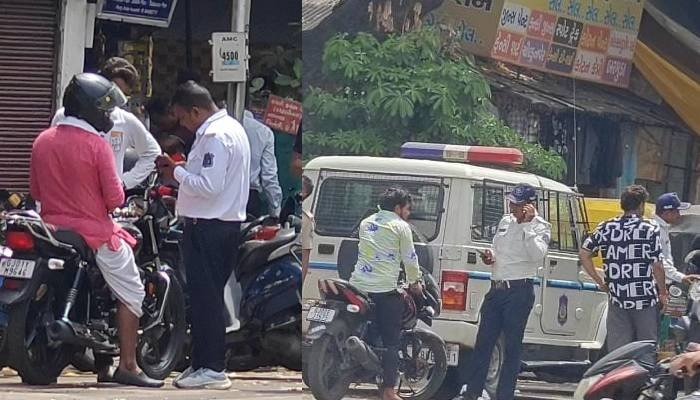 અમદાવાદ: વીજળી ઘર ચાર રસ્તા પર ટ્રાફિક પોલીસનો ‘ખુલ્લેઆમ તોડ’? TRB જવાન ચેકિંગ કરે ને સાહેબ તમાશો જુએ!