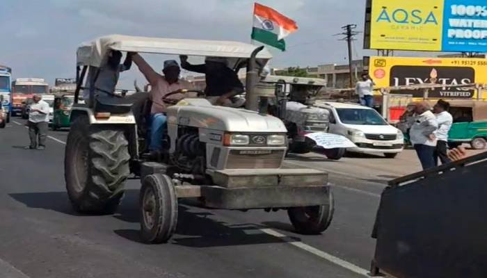 મધ્યપ્રદેશ : મગની MSP ખરીદી માટે ખેડૂતોનો આક્રોશ, ભોપાલ તરફ કૂચ કરતા ખેડૂતો