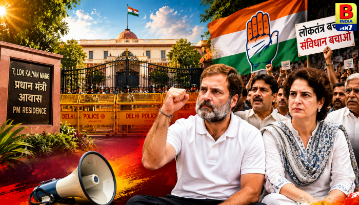 2026 : PM આવાસ બહાર હાઈવોલ્ટેજ ડ્રામા : કોંગ્રેસ રાહુલ-પ્રિયંકાનો મોટો Protest વિરોધ!