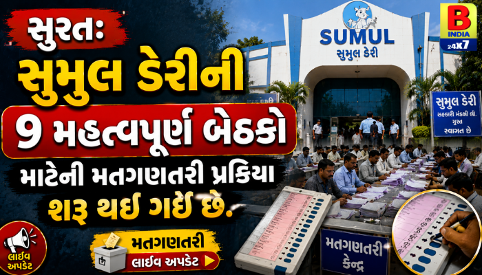 સુરત: સુમુલ ડેરીની 9 મહત્વપૂર્ણ બેઠકો માટેની મતગણતરી પ્રક્રિયા શરૂ થઈ ગઈ છે.