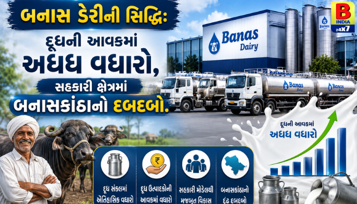 “બનાસ ડેરીની સિદ્ધિ: દૂધની આવકમાં અધધ વધારો, સહકારી ક્ષેત્રમાં બનાસકાંઠાનો દબદબો.”