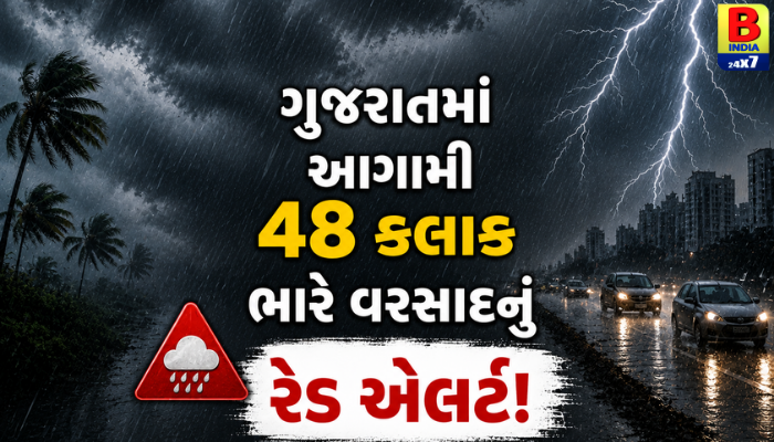 “બ્રેકિંગ: ગુજરાતમાં આગામી 48 કલાક ભારે વરસાદનું રેડ એલર્ટ!”