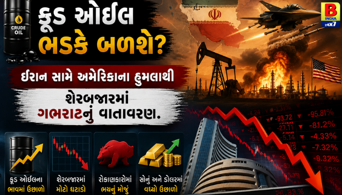 “ક્રૂડ ઓઈલ ભડકે બળશે? ઈરાન સામે અમેરિકાના હુમલાથી શેરબજારમાં ગભરાટનું વાતાવરણ.”