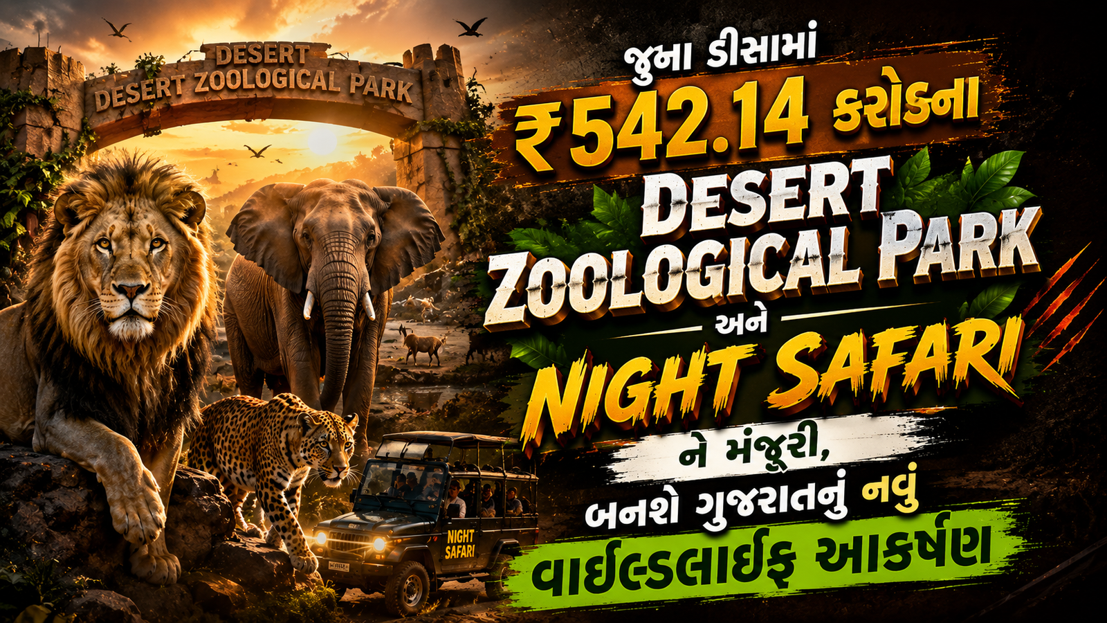 India’s Iconic Desert Zoo & Night Safari: ડીસા ખાતે Epic Clash ₹542 કરોડનો ‘ડેઝર્ટ ઝૂ’ પ્રોજેક્ટ મંજૂર