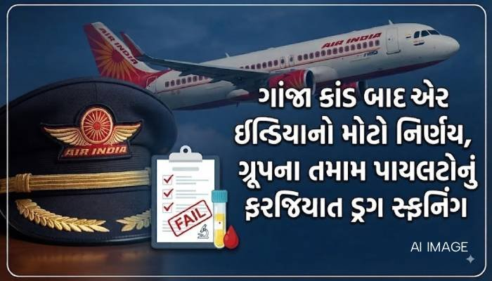 ‘ગાંજા કાંડ’ બાદ એર ઇન્ડિયાનો મોટો નિર્ણય, ગ્રૂપના તમામ પાયલટોનું ફરજિયાત ડ્રગ સ્ક્રીનિંગ