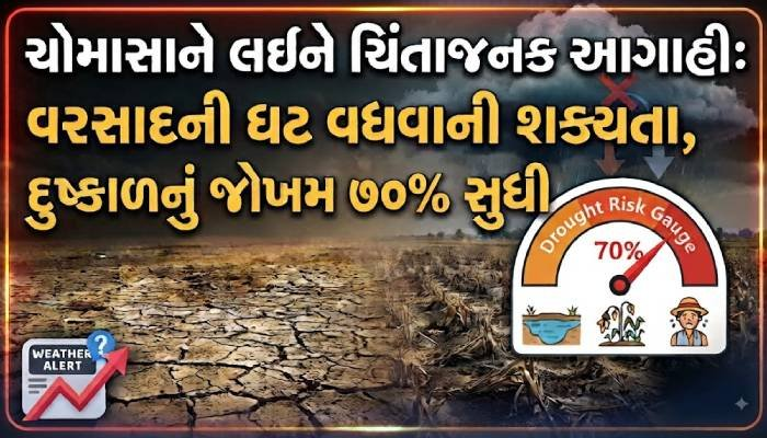 ચોમાસાને લઈને ચિંતાજનક આગાહી: વરસાદની ઘટ વધવાની શક્યતા, દુષ્કાળનું જોખમ 70% સુધી